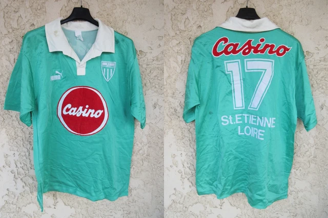 Maillot ASSE SAINT-ETIENNE porté 1990 vintage PUMA shirt ancien collection RARE