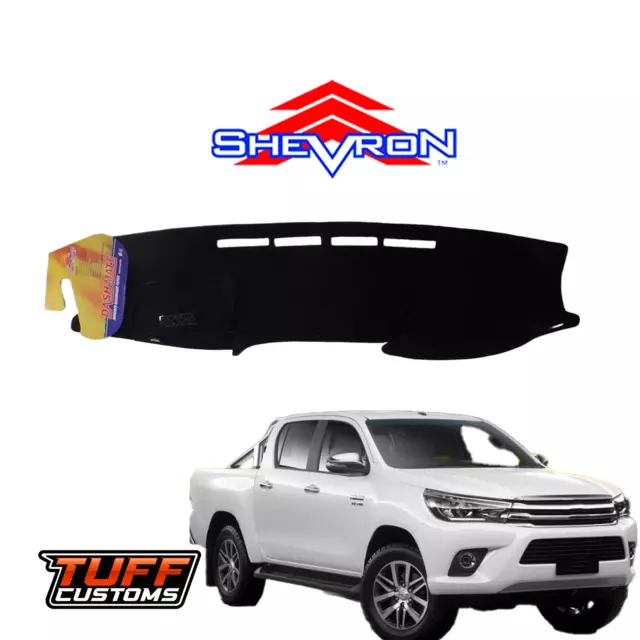 SHEVRON Black DASH MAT for TOYOTA Hilux SR5 SR Workmate GUN 6/2015-2024 1412