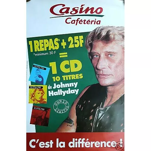 AFFICHE  Johnny Hallyday  "  Géant Casino  "