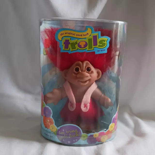 The Original Good Luck Troll Doll Red hair DAM 2005 NEW