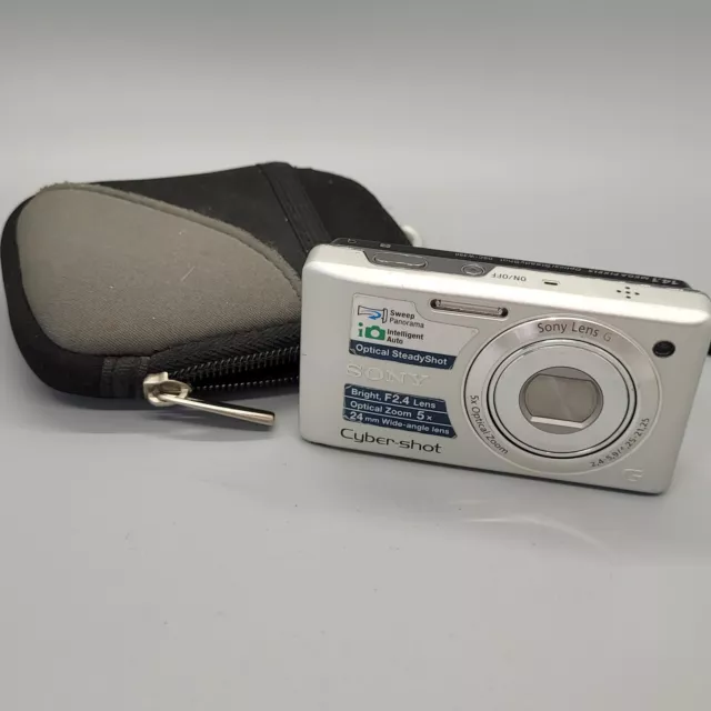 Sony Cybershot DSC-W380 14.1MP Digital Camera Silver Tested