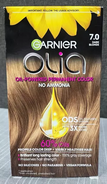 Garnier Olia Brilliant Long Lasting Permanent Color~ 7.0 Dark Blonde~ NEW!