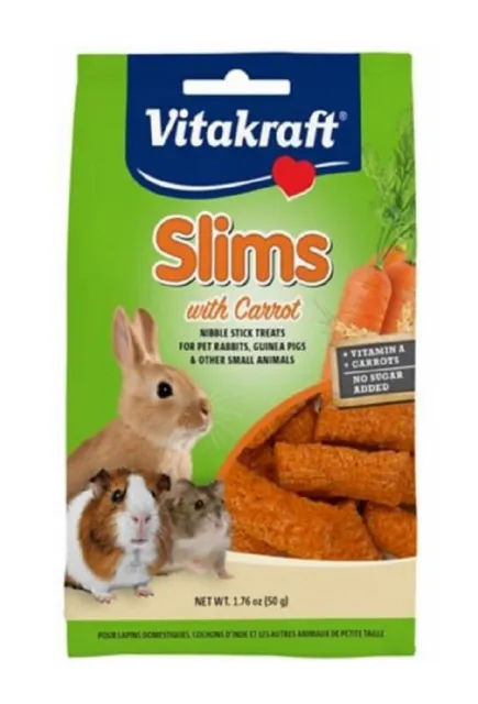 Vitakraft 25677 Klein Haustier Leckerli Getrocknet Slims Mit Carrot Nibble, 52ml