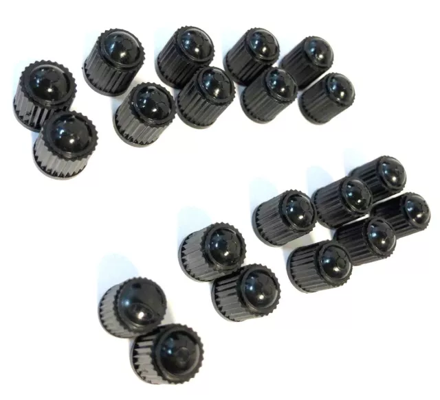 20 X Universal Black Plastic Tire Valve Stem Air Caps Dust Cover Car Motorcycle