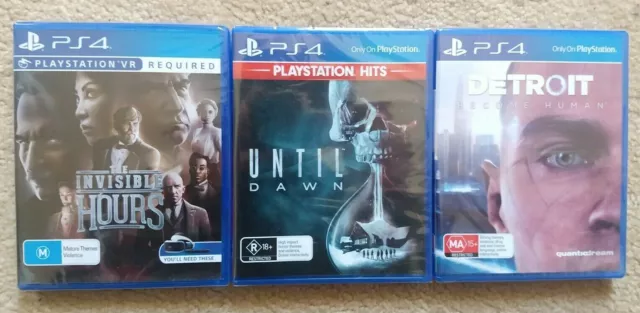 New The Invisible Hours & Until Dawn & Detroit Become Human PS4 Games