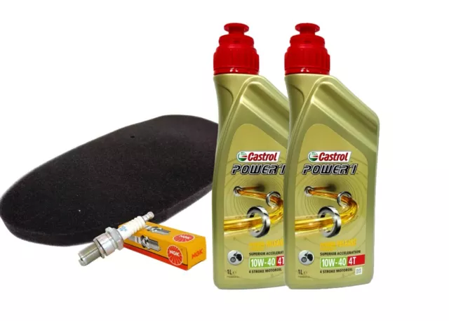 Set Entretien Castrol 10W40 Filtre à Air Bougie X Yamaha YP 250 majesty Skyliner