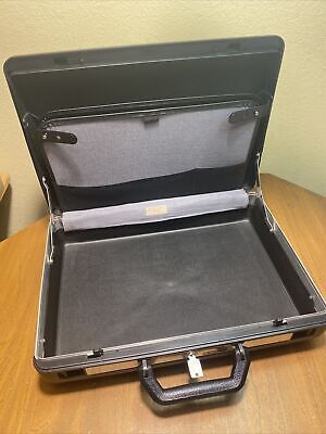 Vintage Samsonite Delegate Black Hard Shell Luggage Briefcase with Key Plastic