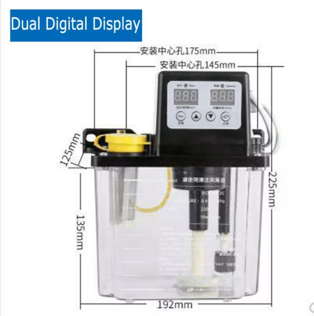 Electric Automatic Lubrication Pump Dual Digital Display CNC Oiler 110V 2.0 L