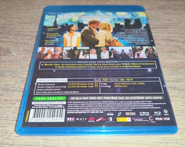BLU RAY MINUIT A Paris - Woody Allen Version Française Adrien Brody ...