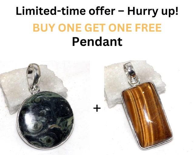 African Kambaba Jasper, Tiger Eye Fresh Stock Deals Pendant Combo Set 1.8-2" GW