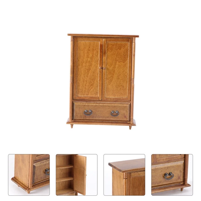 1 pieza armario de madera para muñecas