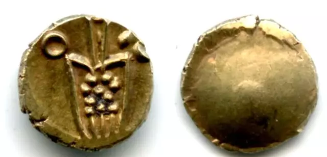 Rare gold Kali scyphate fanam minted from South-Eastern India, Dutch VOC or loca
