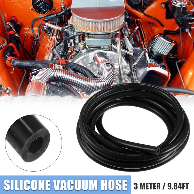 6mm ID 9.84ft Car Silicone Vacuum Hose Pipe Water Air Boost Line Tube Black