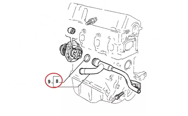 Coolant Water Pipe Fiat Grande Punto 1.2 8v  1.4 8v - 16v 1999 2009 55188163 . 3