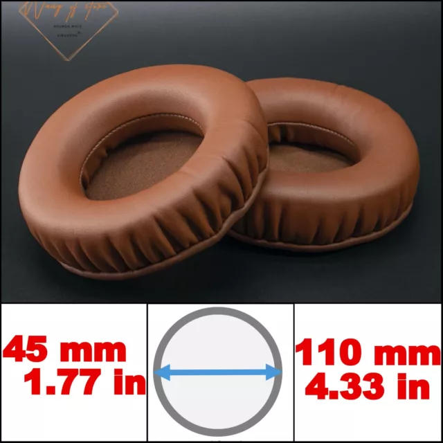 Brown Coffee Full Size Thick Memory Foam Cushions Replacement Ear Pads Headphone