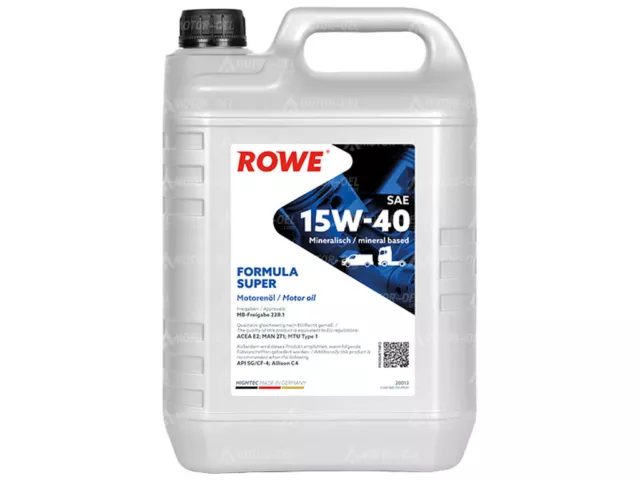 5 Liter ROWE HIGHTEC FORMULA SUPER SAE 15W-40 Motoröl Made in Germany