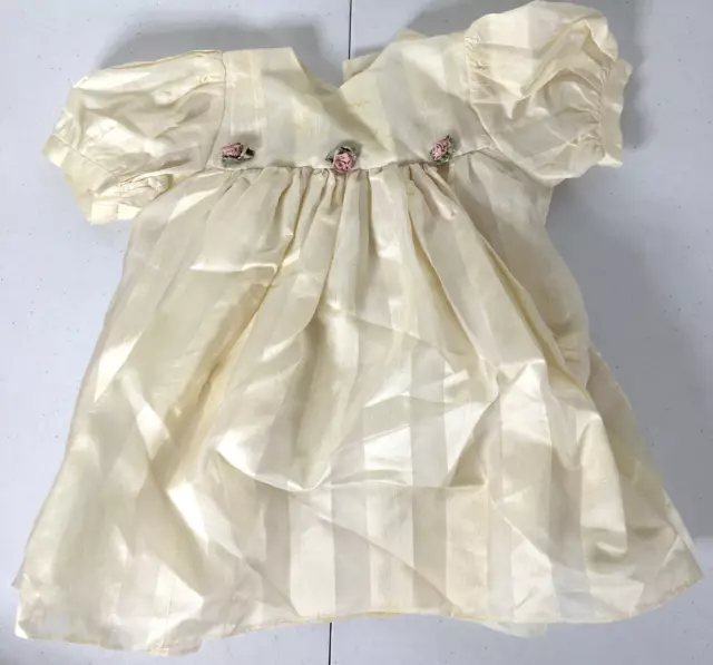 Vintage PJ Lindberg Little Girl's Dress 90s 80s Ivory Tafeta Communion 18-24mo