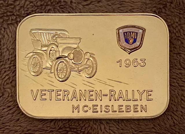 Original ADMV Plakette 1963 Veteranen Rallye MC Eisleben DDR Emblem Schild Alt