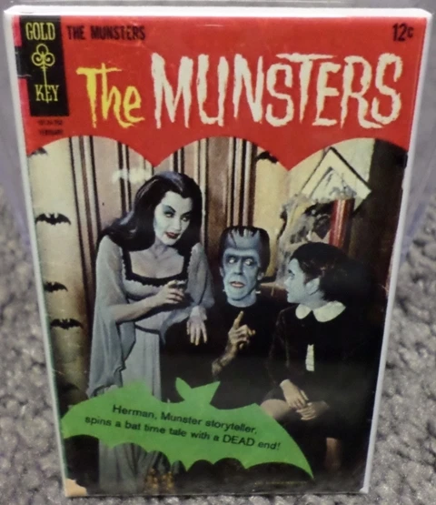 Vintage Munsters Refrigerator Magnet - 2x3 Inch Photo Of Herman & Grandpa (Black & White)