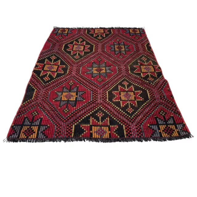 Traditional Turkish Kilim Rug ,Vintage Türkischer Kilim-Teppich , 118 X 86 cm