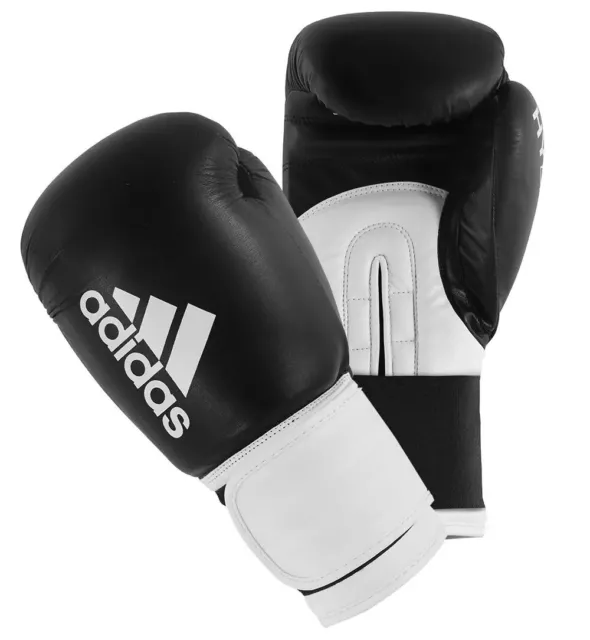 adidas Hybrid 100 Boxing Gloves Black White Red Blue Sparring Mens Kids Adult 3