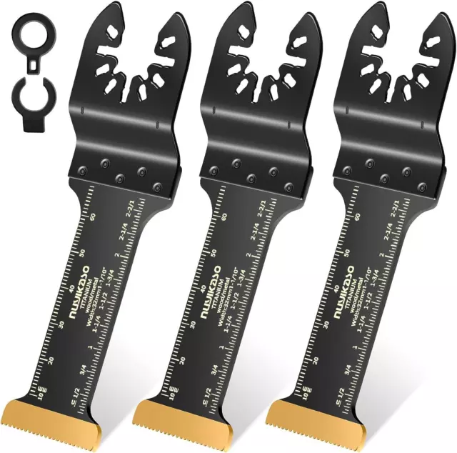 Nuyikaso 3 Pack Titanium Multi Tool Blades Extra-Long Reach Oscillating Saw...