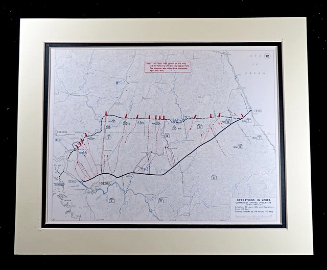 Spring Offensive Plan KOREAN WAR 1951 Map US Military Communist Spring Offensive Operations ...
