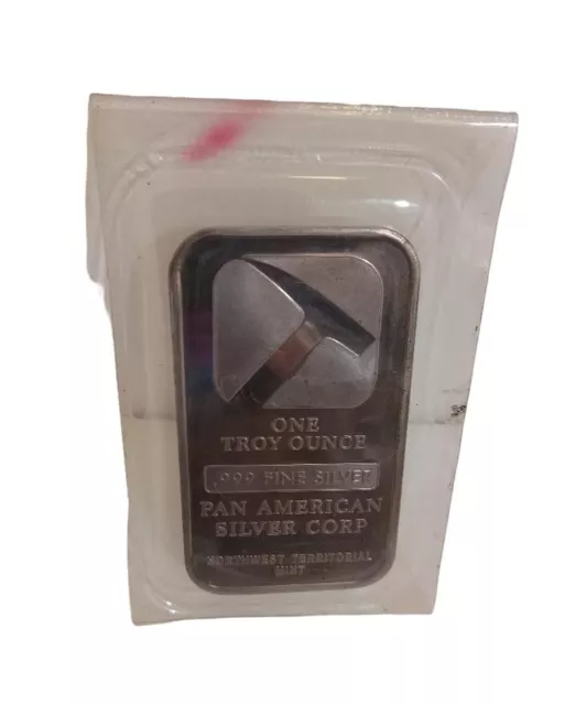 Pan American Silver Corp Bar 1 Troy Oz .999 Fine Bullion Sealed In Pack