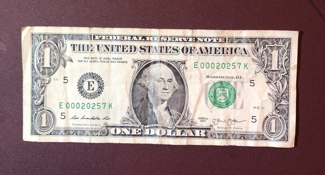 1 dollar bill us paper money