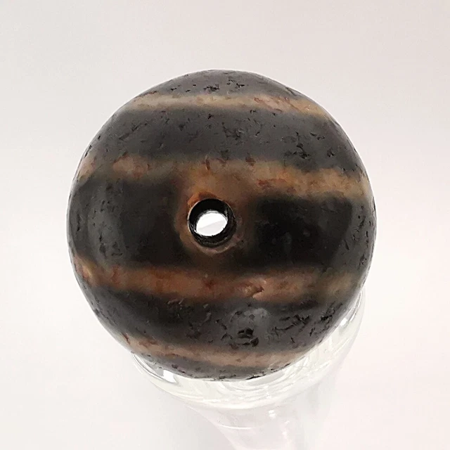 Pumtek Pyu Ghost 2 Eye Agate Bead DZI Indo Tibetan 19MM #471 9