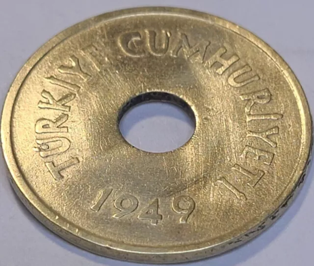 1949 Turkey 2 1/2 Kurus Coin Nice Coin Km#885 Us Seller
