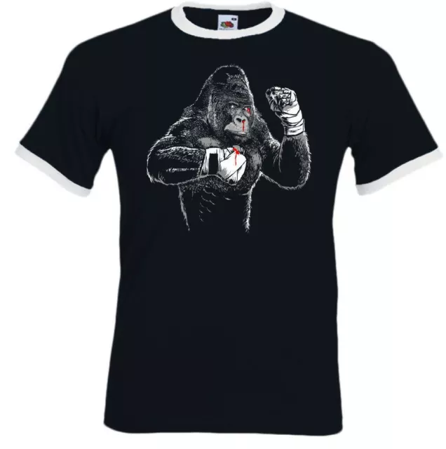 Boxing Gorilla Mens Funny Gym T-Shirt MMA Muay Thai Kick Boxing Training Top