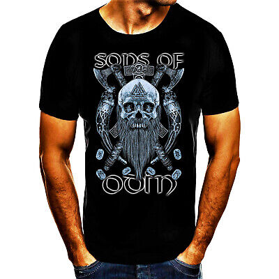 Sons of Odin Vikings See You in Valhalla germaniche T-shirt tshirt