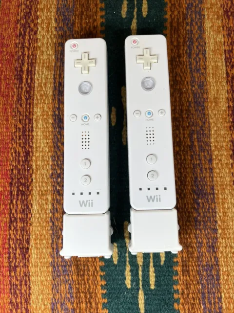 2 OEM Nintendo Wii Remote RVL-003 With Motion Plus Adapter TESTED WORKS