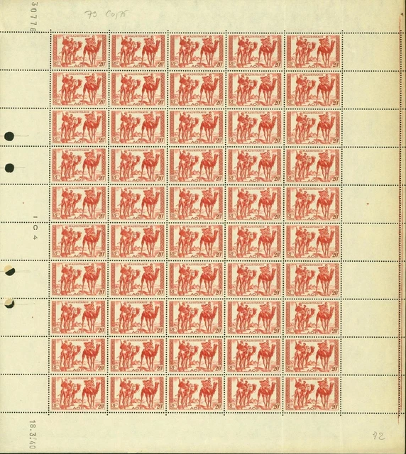 Mauritania -French Colony 1938- MNH. Yvert Nr.: 79. Sheet of 50.(EB) AR1-01157