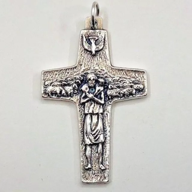 Pope Francis Pectoral Cross Good Shepherd Authentic Vedele Religious Pendant 4Cm