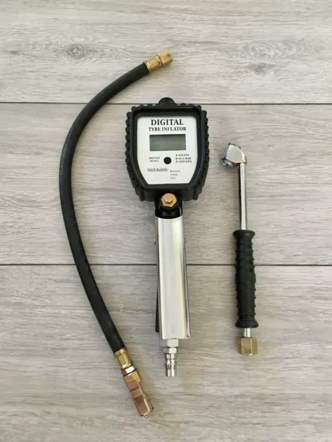 Quality Digital Pressure Gauge Air Line Tire Kit 240PSI Tyre Inflator Heavy Duty