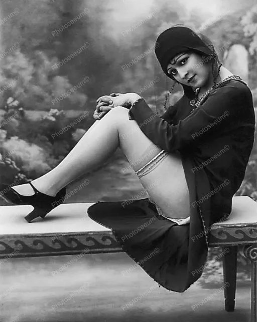 FRENCH 1920S YVA RICHARD Photo NATIVA In CORSET Garter Belt Lace