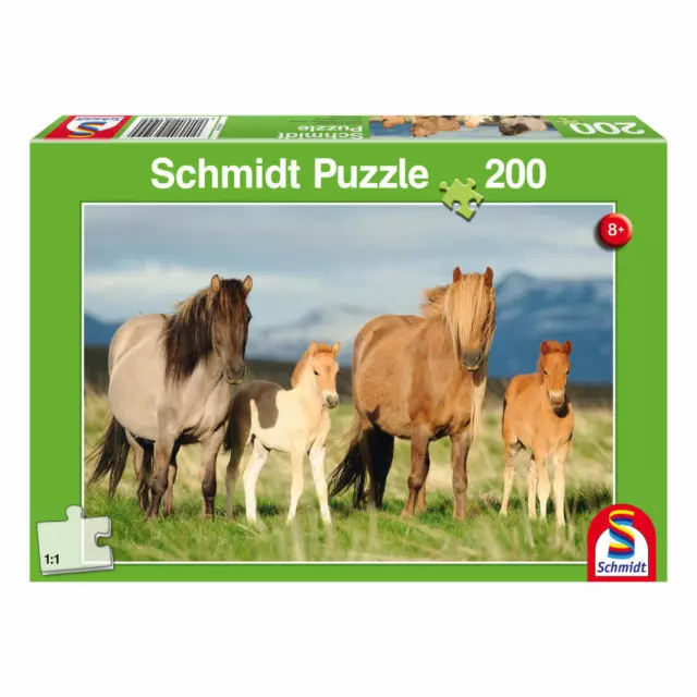 Schmidt Spiele Chevaux Famille de chevaux Puzzle enfant 200 pièces Puzzle jeu