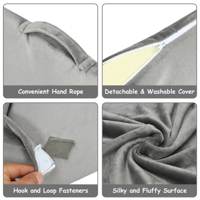 Costway Bed Wedge Pillow Adjustable Neck Back Support Memory Foam Headrest Grey 9