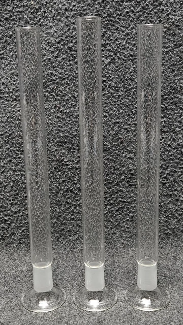Lote de 3 tubos de conexión de enchufe esférico de vidrio de laboratorio 12,7 mm, 7 in
