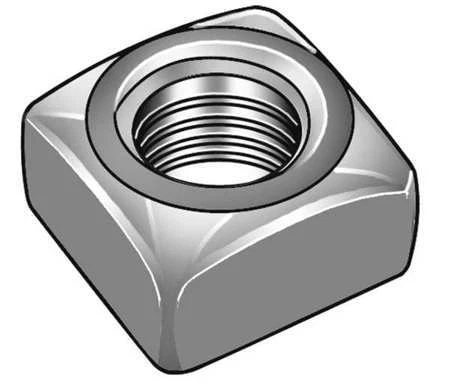 Zoro Select U11121.037.0001 3/8"-16 Low Carbon Steel Plain Finish Square Nut -