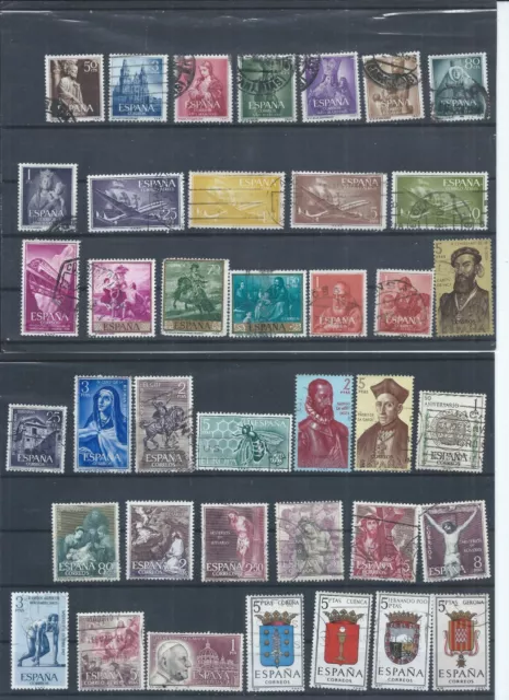 Spain stamps.  Mainly 1954 - 1960 used lot.  (AD239)
