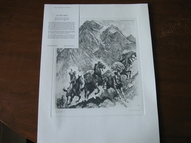 American Western COWBOYS by R.H. PALENSKE Talio-Crome Etching UP THE TRAIL Horse