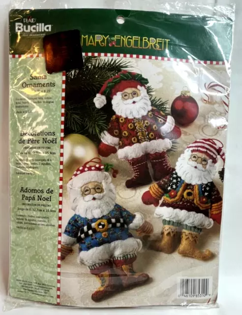 Bucilla Kit 'rocket Ship Santa Ornaments' Felt Applique Embroidery Kit  89275E 