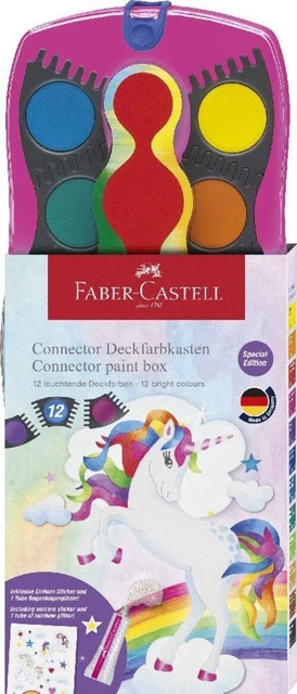 Faber-Castell Farbkasten Connector 12 Farben Einhorn | Stück | In Kartonage