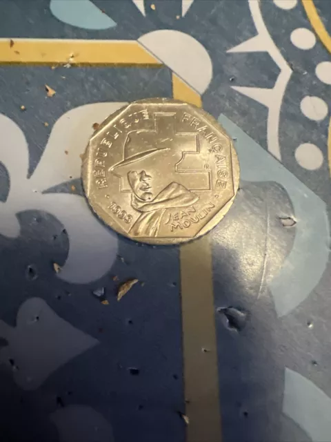 Pièce de monnaie commémorative 2 Francs Jean Moulin 1993 République Française