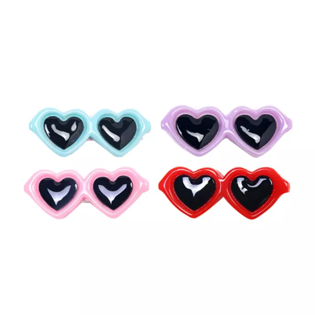 30pcs Cute Dog Hair Bows Heart Glasses Pet Hair Clips - Mixed Colors