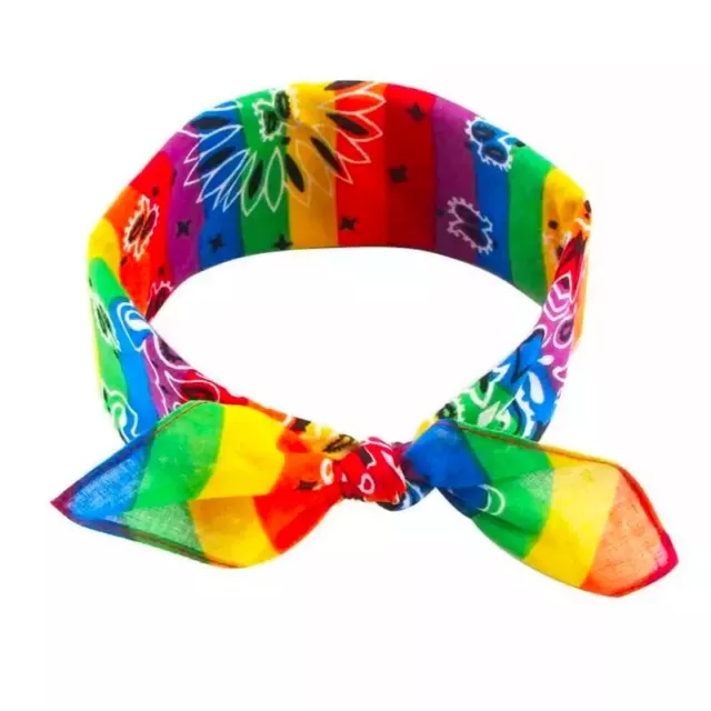 Rainbow Headband Hairband Neck Scarf Bandana Hair Tie Band Multicoloured Pride