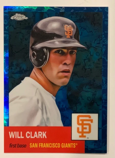 2022 Topps Chrome Platinum Anniversary Will Clark Blue Toile Refractor #d /199